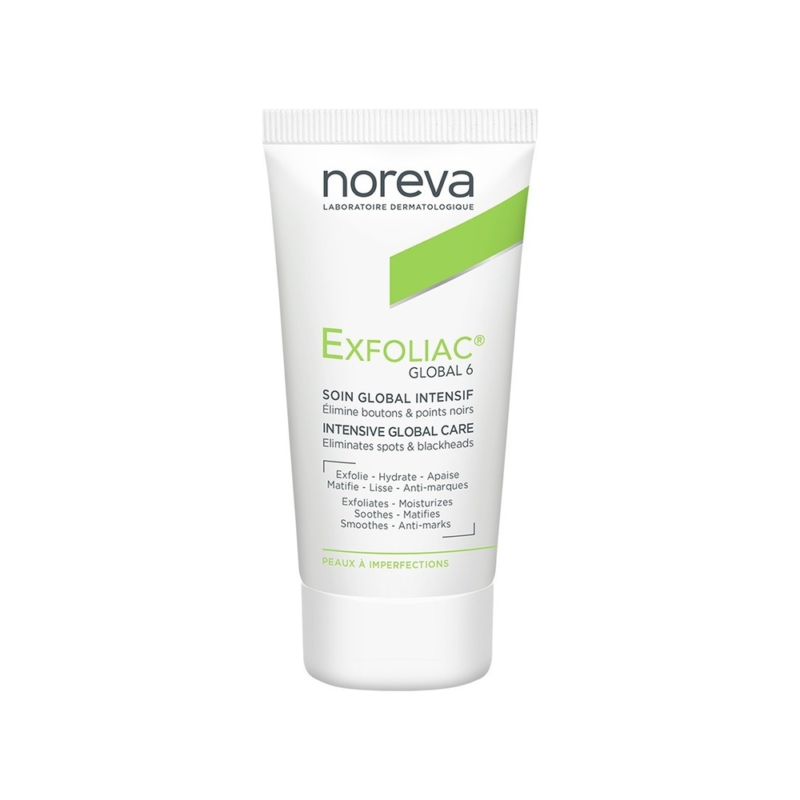 D_NQ_NP_2X_776291-MLU75591978773_042024-F-1.webp Noreva Exfoliac Global 6 30ml Exfolia, Hidrata, Calma Tipo de piel Normal