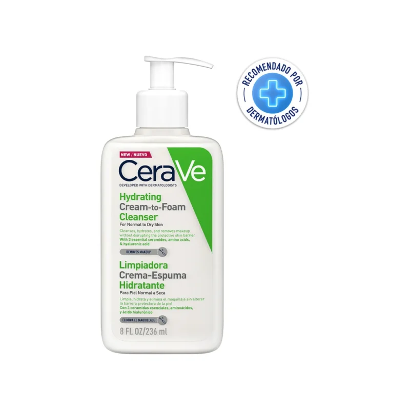 Crema Espuma Cerave Limpiadora Hidratante Para Rostro 236ml Momento de aplicación Día/Noche Tipo de piel piel normal a seca
