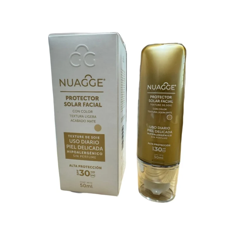 Nuagge Protector Solar Facial Con Color Acabado Mate 30spf