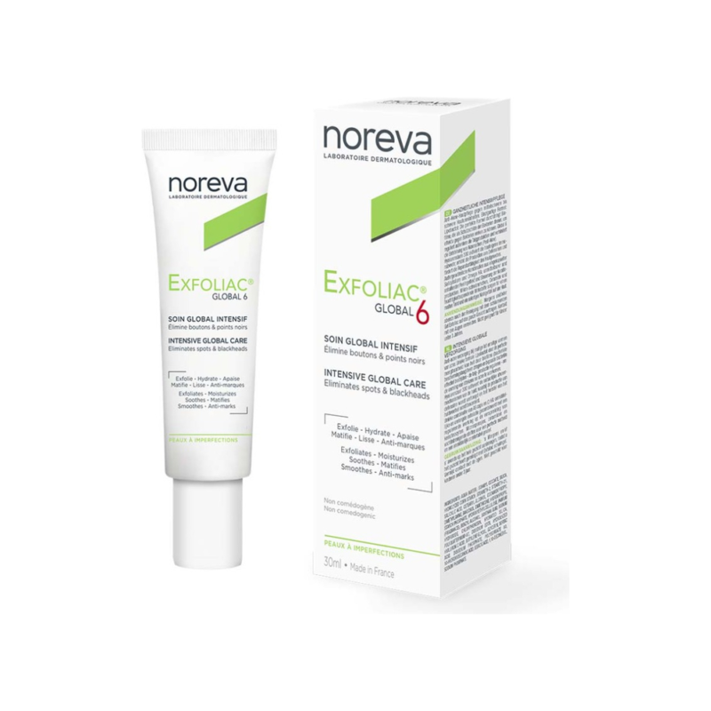 D_NQ_NP_2X_884492-MLA84174270496_052025-F-1.webp Noreva Exfoliac Global 6 30ml Exfolia, Hidrata, Calma Tipo de piel Normal