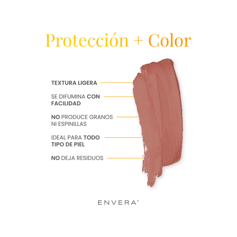 Protector Solar Facial 10gr en Barra con Color (Peachy) FPS 50+ UVA/UVB, PA++++ | Bloqueador Solar y Color para Mejillas, Párpados, Labios | Skincare Vegano y Cruelty Free | ENVERA